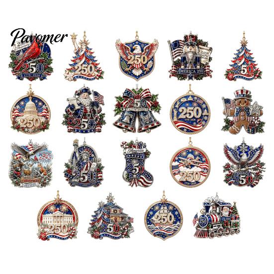 Historic 1776 to 2026 Ornament 250 Anniversary USA Christmas Ornament, United States 1776-2026 250th Patriotic Theme Party Supplies Keepsake, Acrylic