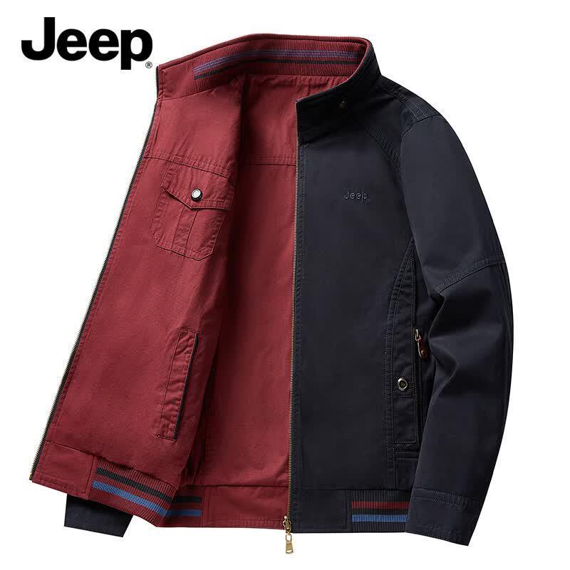 Мужская двусторонняя стираная повседневная куртка Jeep L темно-синий