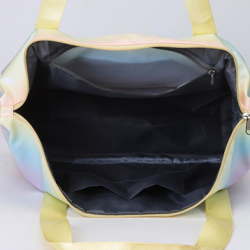 Travel bag large capacity fashion gradual change of color shoulder bag colorful contrasting leisure luggage bag travel accommodation bag
