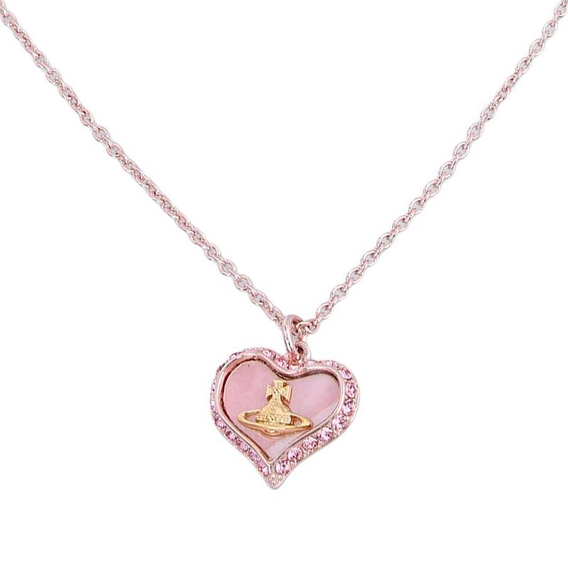 

Vivienne Westwood Heart Necklace Women necklaces Pink 63020103-02G208 Basic Packaging-Dust Bag+Box,F,Pink