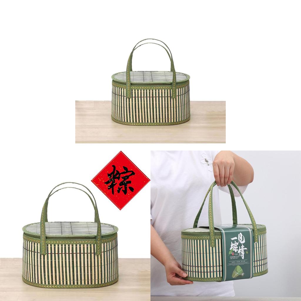 Traditional Bamboo Storage Basket With Handcrafted Design For Kitchen Organization