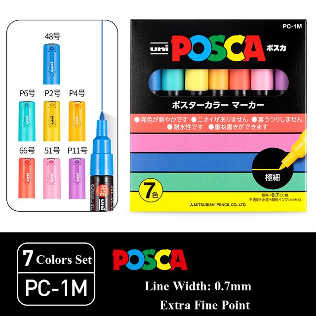 Uni Posca Acrylic Markers Set, 1M/3M/5M