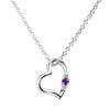 Natürliche Diamant-Herz-Halskette Teddybär Plüschtier-Set Februar Amethyst Perle Weißer Bär [Sears] Damen 1491-tdt-01-w2