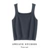 Lekasha Women's 100% Pure Cashmere Square Neck Sleeveless Camisole 