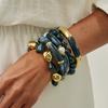 Dark Wind Acrylic Beaded Elastic Bracelet, Fashionable Resin Bamboo Elbow Special-Shaped Ccb Bracelet.