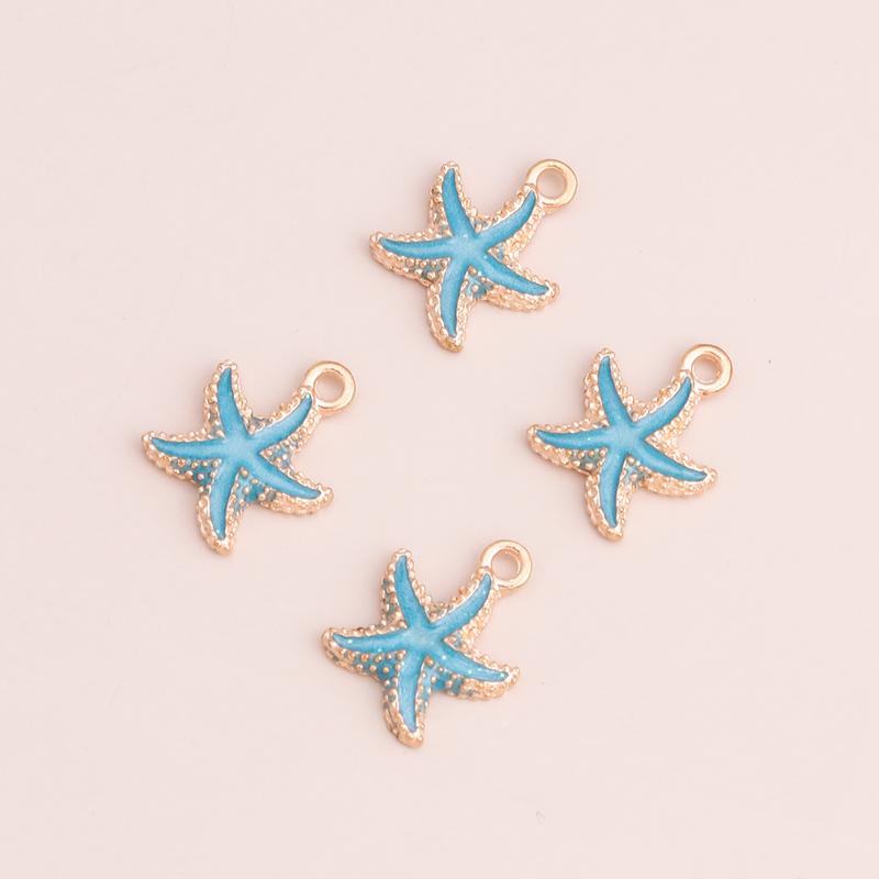 10pcs Cute Marine Life Charms for Jewelry Making Enamel Starfish Shell Mermaid Charms Pendants for DIY Necklaces Earrings Gifts