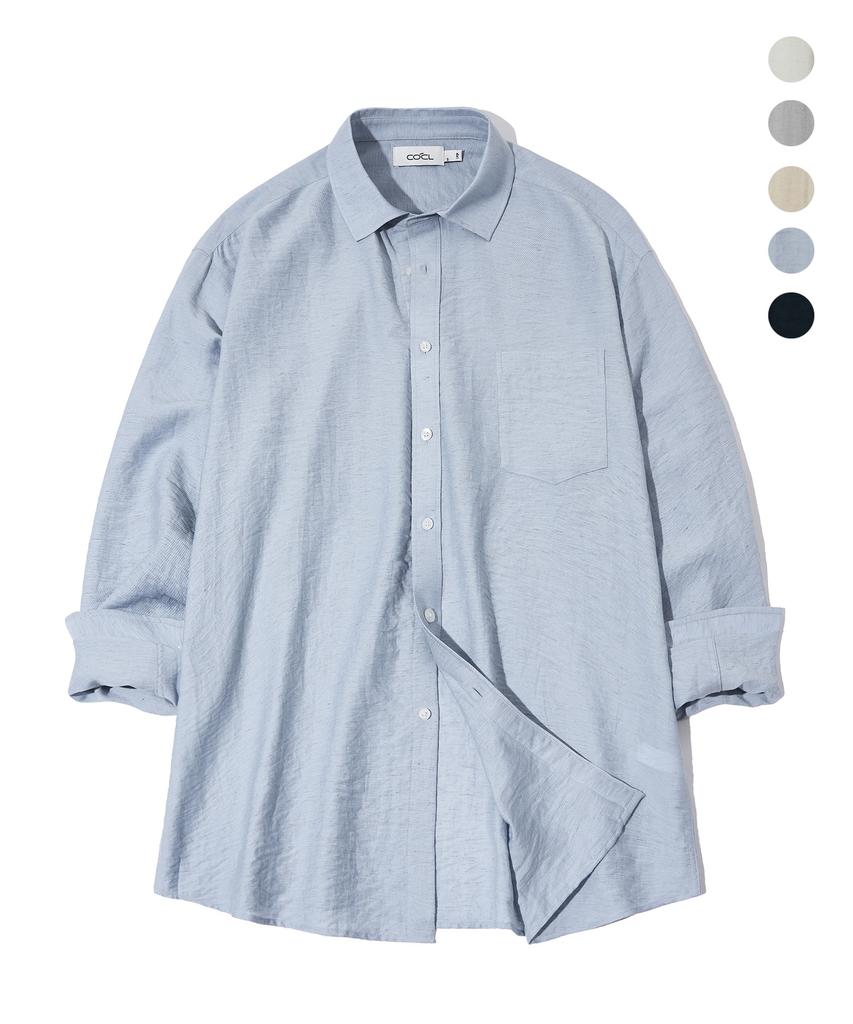 COSTUME O’CLOCK Linen Relaxed Fit Long Sleeve Shirt 5 Color Coossh193