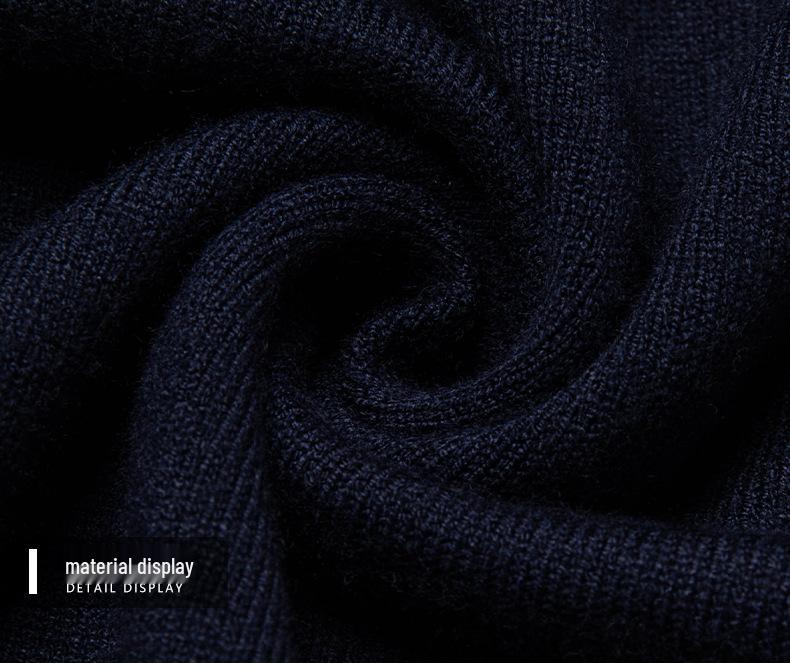 Men's Slim Fit Half-High Neck Wool Blend Knit Shirt - Short Sleeve, Fashionable, Versatile, Business Casual.