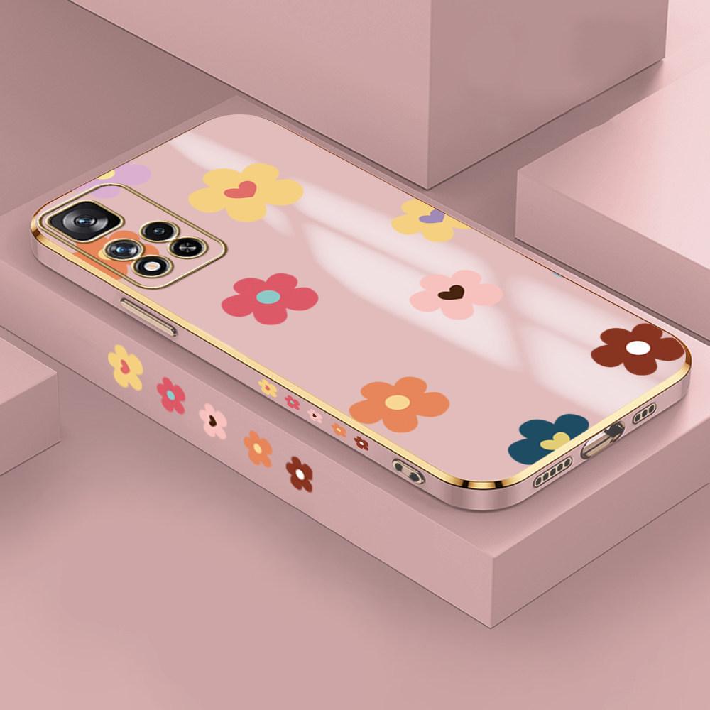 For Redmi Note 13 Pro 12 Pro 12S 11 Pro 11S 10S OPPO A38 A77s A96 Realme C33 C65 OnePlus Beautiful Flowers Soft Plated TPU Phone Case Cover