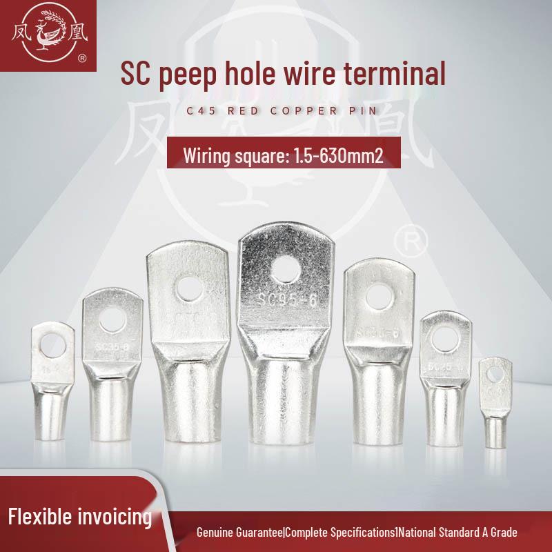 Peekhole Copper Lug Short Wire Marine Terminal SC-4/6/10/185/240 Square Thickened Wire Lug