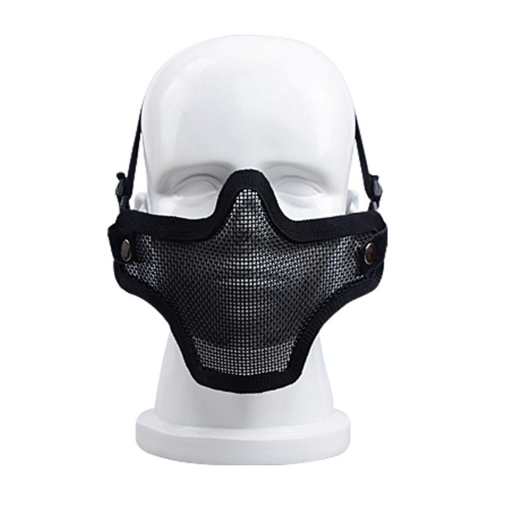 Protective Strike Half Face Wire Mask Adjustable Steel Mesh Mask Metal Face Mask  Riding Cycling