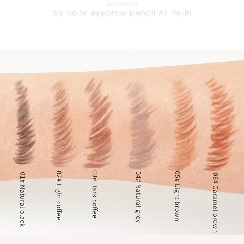 Automatická rotace tužky na obočí Trojúhelníková oboustranná tužka na obočí dlouhotrvající tužka na obočí bez rozmazání se štětečkem