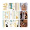 Flavizo 9 Sheets Golden Waterproof Temporary Tattoos Sticker Quick Apply | Long Lasting | Gentle On Skin | Festival & Party Ready | Non-Smudge