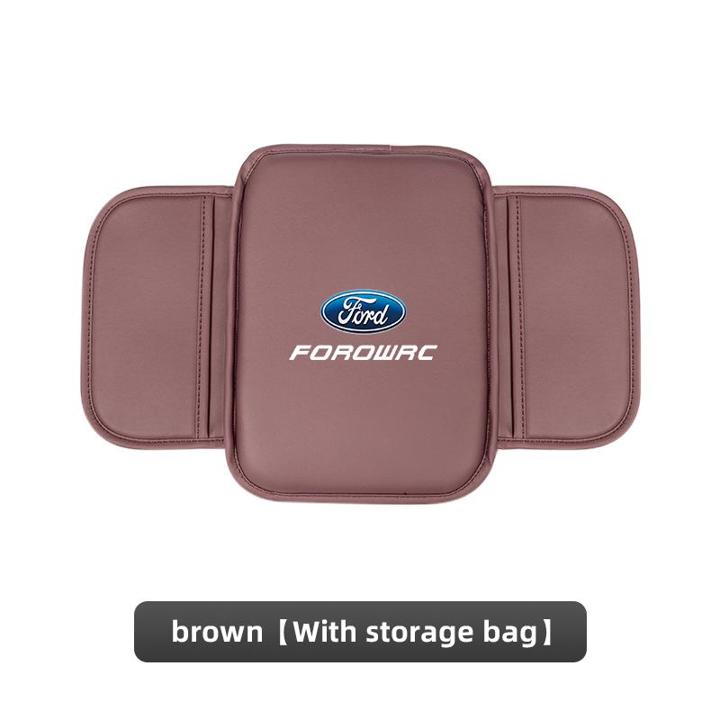 Car Armrest Pad Auto Armrest Mat Storage Bag Leather Interiors For Ford Focus Fiesta C-Max ST Mondeo Explorer Transit Kuga F150 rf22