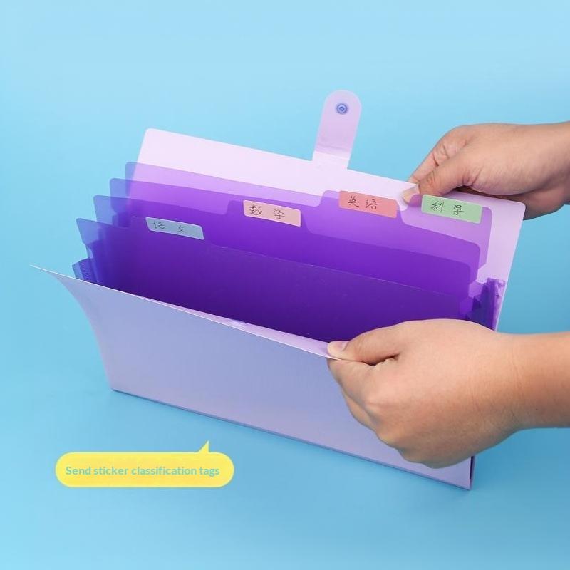 1Pc Expanding File Folder 5 Pocket Folders For Documents Portable Paper Organizer For School Office Supplies A4 Size