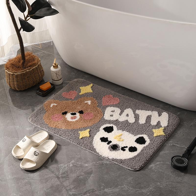Cartoon Cat Head Absorbent Non-slip Bathroom Mat