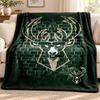 Milwaukee Bucks Blanket Flannel Blanket Soft Cozy Plush Throw for Sofa Bed Lightweight Home Decoration Outdoor Camping