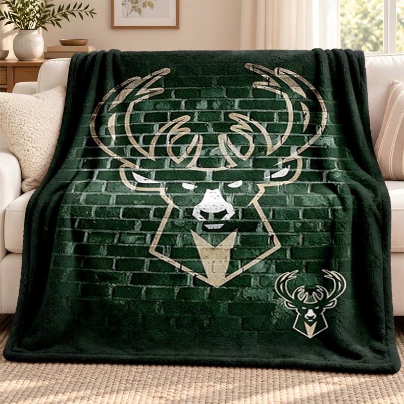 Milwaukee Bucks blanket Flannel Blanket Soft Cozy Plush Throw for Sofa Bed Lightweight Home Decoration Outdoor camping