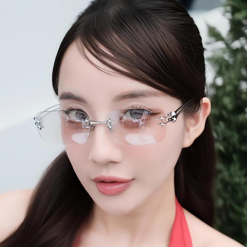 New Fashion Frameless Star  Sunglasses Trendy Sunscreen Punk Sun Glasses Personalized Photograph Tools Cat Walk Sunglasses