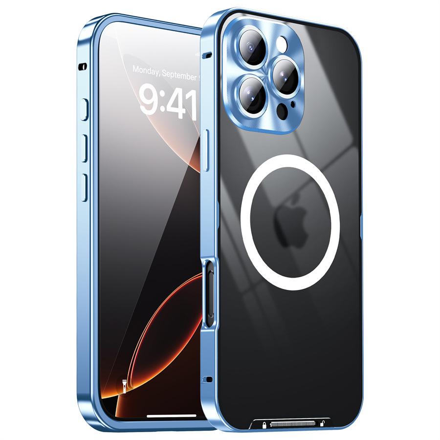 iPhone 16 Pro Max Magnetic Metal Frame Frosted Anti-drop Case