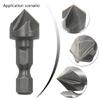 5pcs Hexagonal Shank Five Edge Chamfer Drill Bit Set for Accurate Hole Opening & Reaming Smooth Finishing Craftsmanship