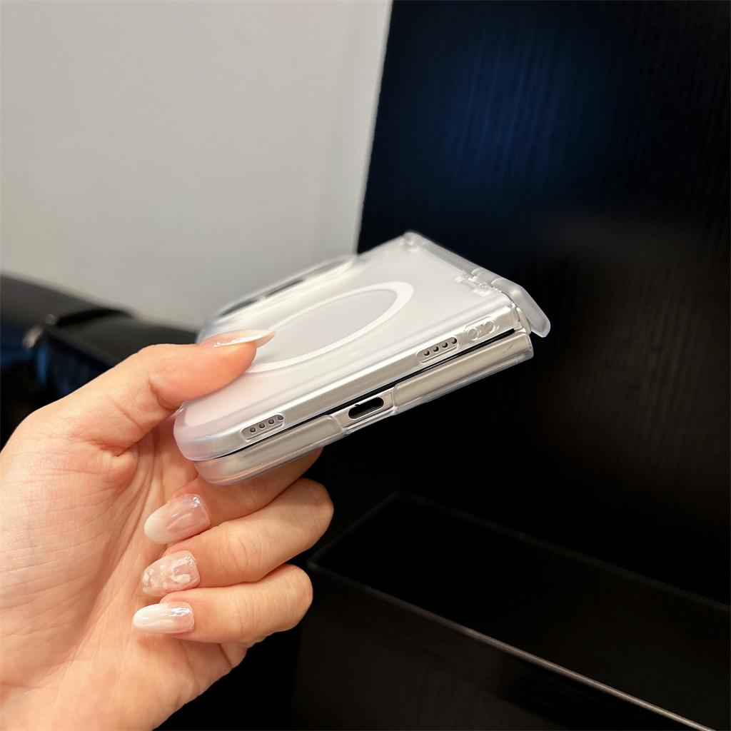 Ochrona zawiasu Przezroczysta do etui na telefon Magsafe Magnetic For Apple iPhone Ultra 18 Fold Ładowanie bezprzewodowe Odporna na wstrząsy Pokrowiec