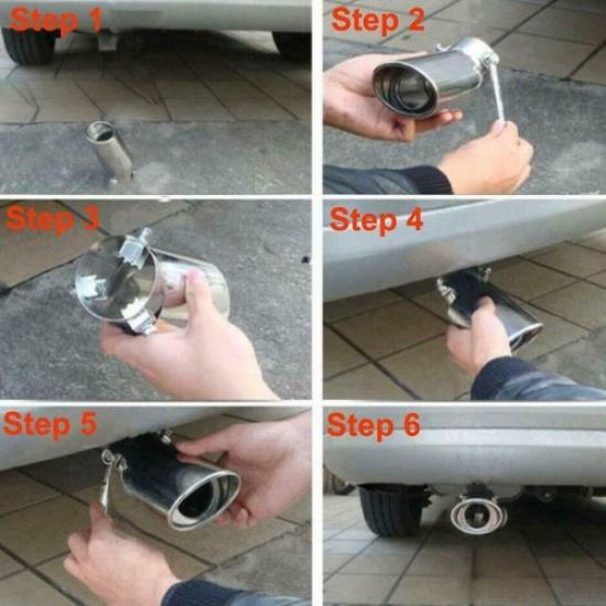 Car Exhaust Pipe Tip Muffler Tail Stainless Steel Replacement Accessories CN