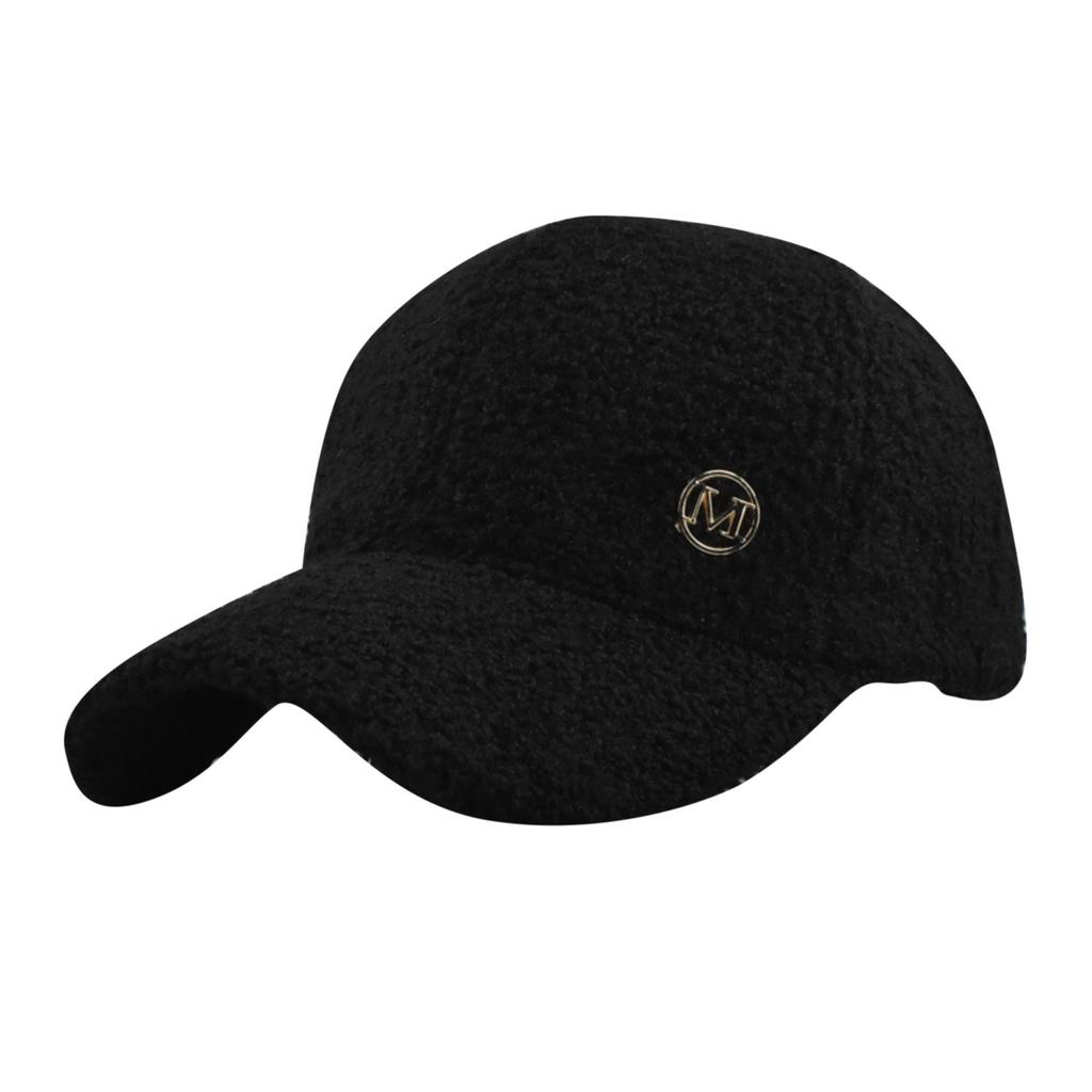 Hat Winter Solid Color M Standard Lamb Wool Baseball Cap Women's Outdoor Warm Leisure Fashion All-match Plush Duckbills Cap