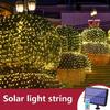 Solar Lights Outdoor Garden Decoration Mesh Curtain Fairy Light Waterproof Garland Christmas Wedding Decors with Remote