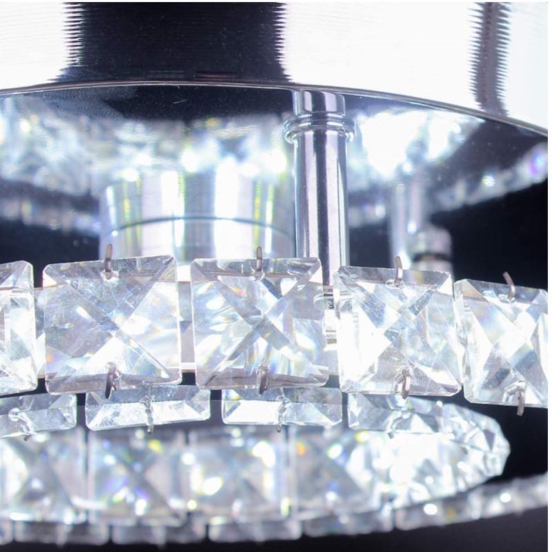 Modern Minimalist LED Round Ceiling Light with K9 Crystal and Stainless Steel