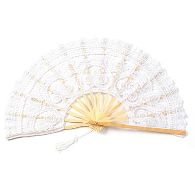 Krajkový Vintage Krajkový Ruční Vějíř Třásně Přívěsek Ruční Vyšívaný Skládací Vějíř Velikost 27cm Elegantní Styl Tanec Ruční Vějíř