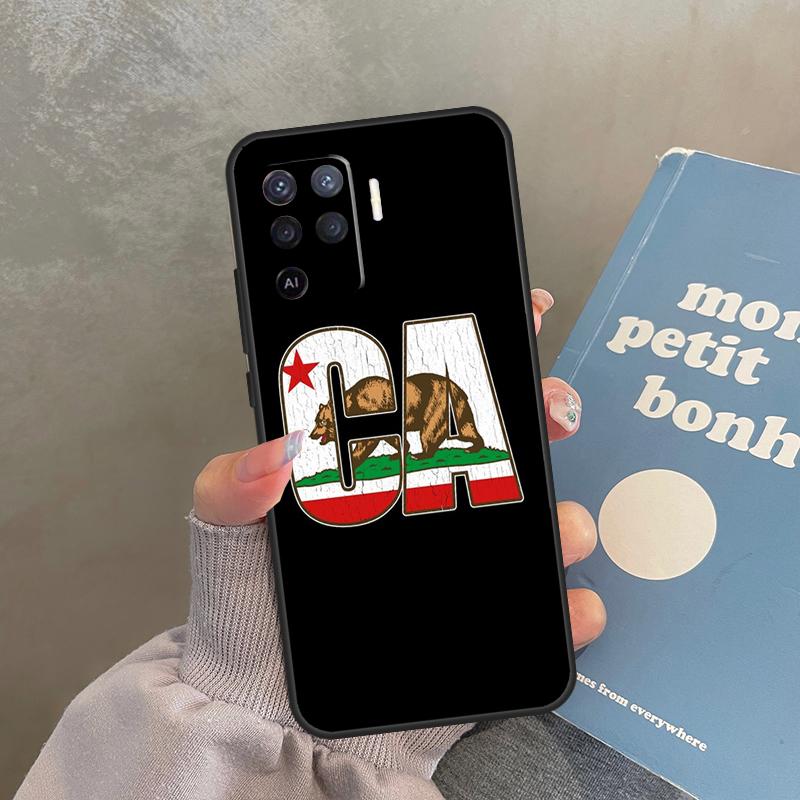 California Flag Case For Oppo A60 A40 A80 A18 A38 A58 A78 A98 A16 A76 A96 A15 A17 A77 A74 A94 A54 A57S Cover