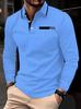 Stylish Long Sleeve Polo with Houndstooth Trim, Casual Wear.