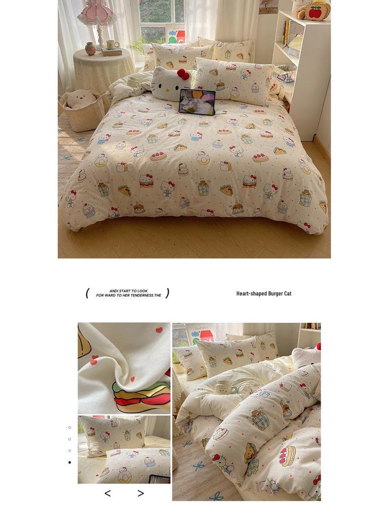 Early Spring 2026 Cute Cartoon Pure Cotton 3-Piece Bedding Set - Skin-Friendly and Age-Reducing