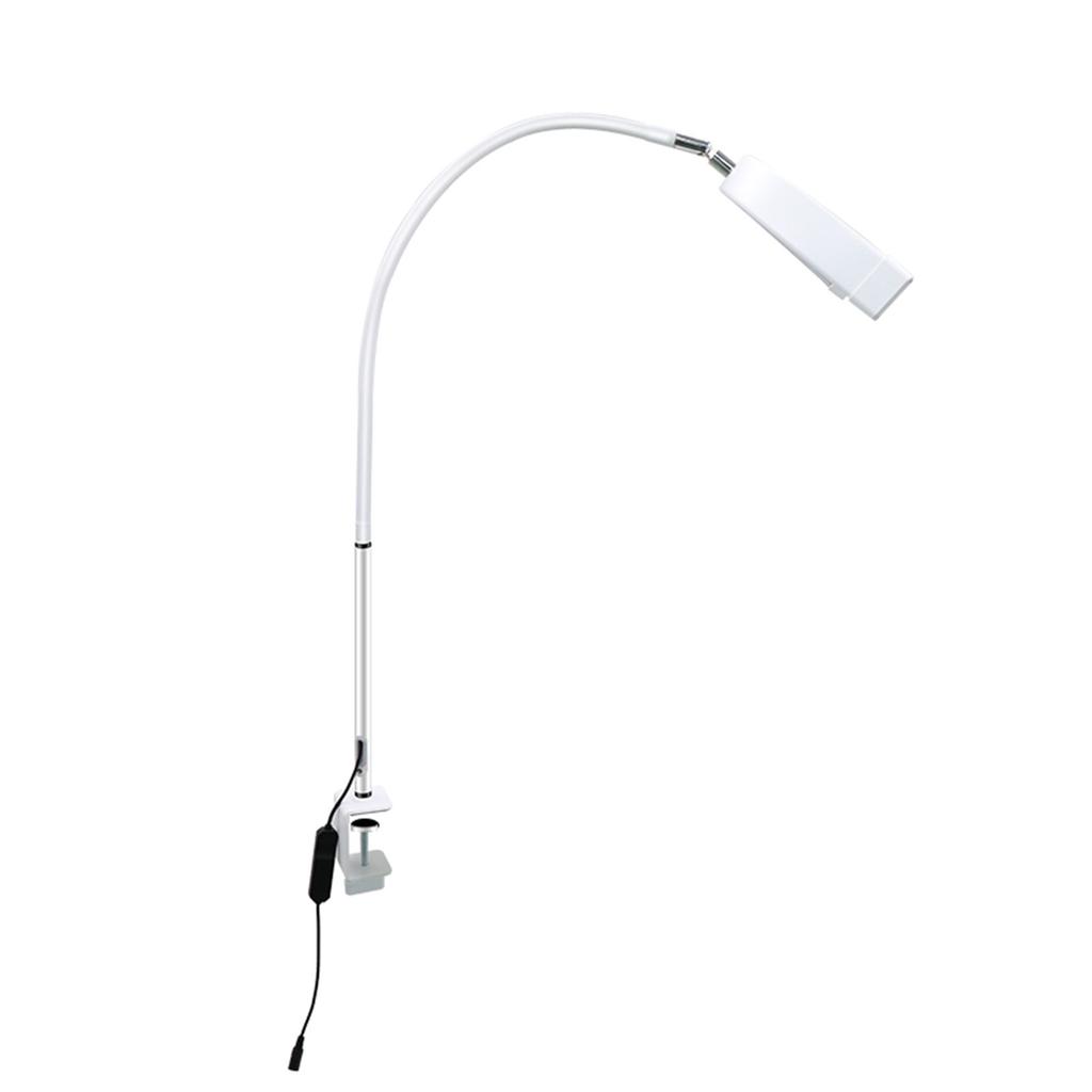 16 In LED Half Moon Beauty Lamp with Desk Clamp 20W Nail Lash Fill Light 360 Degrees  Rotatable Hose