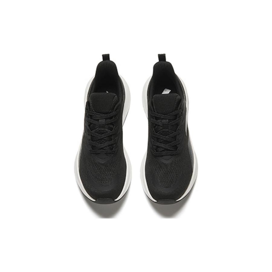 Anta Cloud Tracking Round Toe Lace-Up Shock Absorbing Low-Top Running Shoes Women Sneaker Black Gray 122415522-6