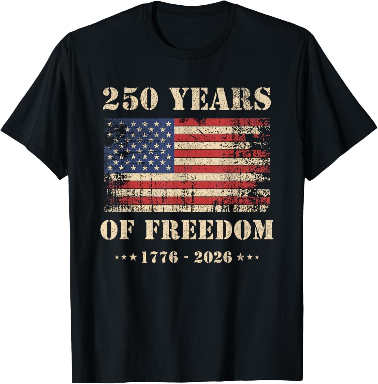 250 Years America Anniversary 250th Independence Day TShirt S