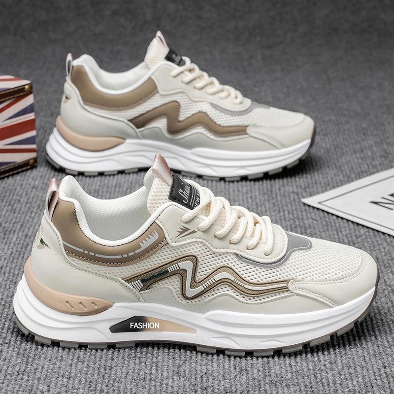 Spring and Summer Men's Sports Single Shoes Breathable Trend Versatile Youth Hollow Mesh Shoes Casual Soft Sole Non-slip