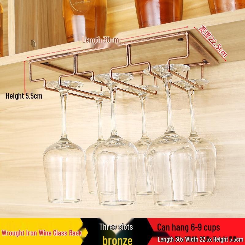Red Wine Glass Hanging Rack for Stemware Display and Storage