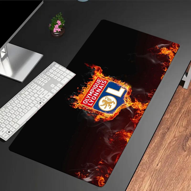 Olympique Lyonnais Football Crest mouse pad, rubber base, esports desk mat, mouse pad for gamers and office use, gaming desk , easy to clean mat