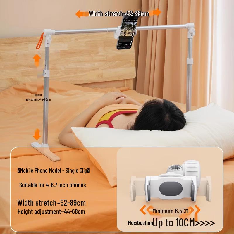 

Adjustable Dual Device Stand for Phones and Tablets - Perfect for Bedside Binge-Watching