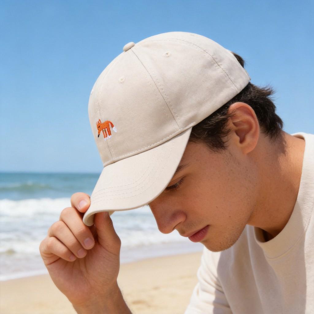 Cappellino da Baseball Ricamato con Volpe Piccola Per Donne Uomini Regolabile Moda Estiva