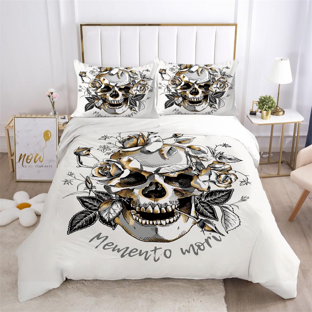 Narzuty na łóżka z nadrukiem czaszki 3D, rozmiar pojedynczy, poliester, projekt pościeli, miękkie, wysokiej jakości tekstylia domowe