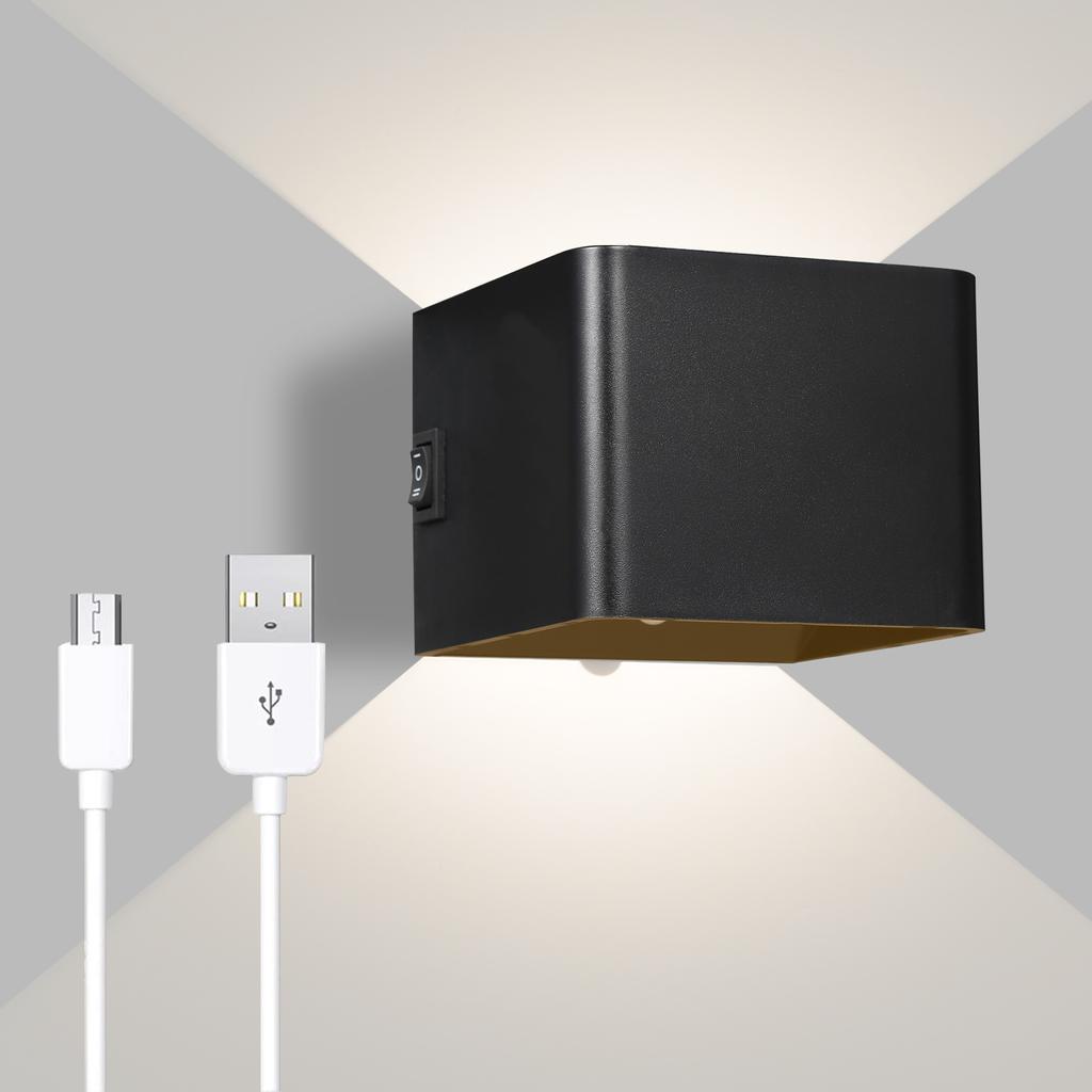 5W USB Wall Lamp Sensitive Light Sensor Control Built-in 2000mAh High Capacity Rechargeable Battery Portable for Bedroom Living