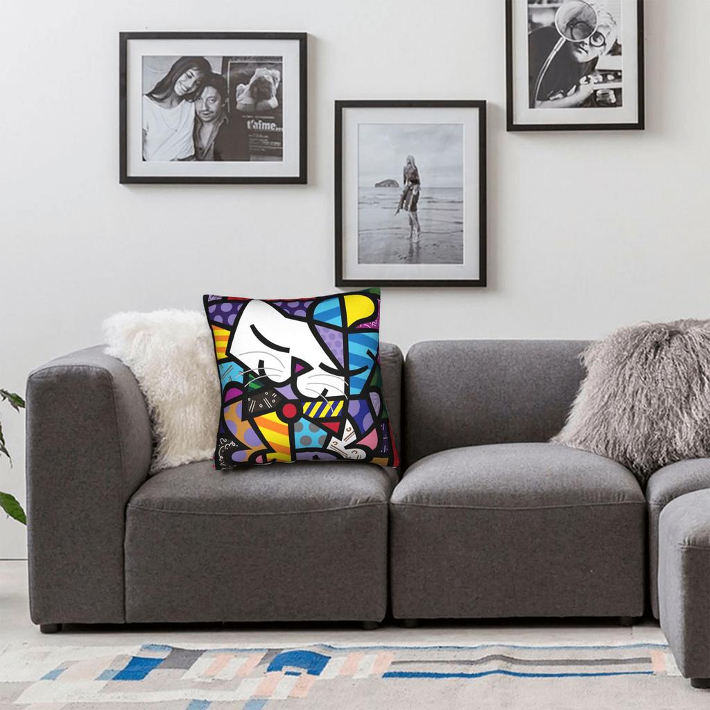 Brittos Kunst Hase Hund Herz Jesus Kissenbezug Bequemer Kissenbezug Neuartiger Kissenbezug für Wohnzimmerstuhl