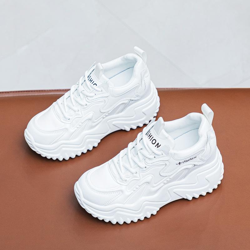Spring women's shoes new small inner height increase casual little white shoes wedge heel muffin platform mesh shoes