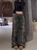 Women's Wide Leg Retro Camo Jeans - Spring/Autumn Casual Street Style