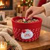 Cute Table Organizers Desktop Decorative Basket Christmas Woven Storage Cotton Rope Theme Organizer Handmade Fabric