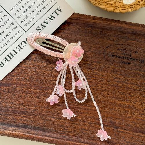 Korean Beaded Tassel Flower Hairpin Pearl BB Clip Bangs Side Clip Hairpin Hair Clip Kids Headwear Sweet Girl Hair Accessories