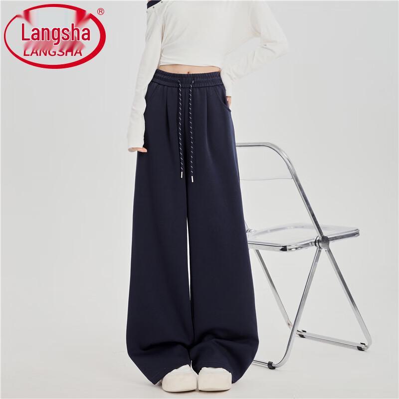Langsha Women's High-Waisted Wide-Leg Casual Sweatpants